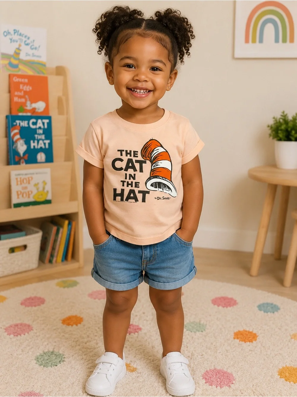 Old Navy Girls Size 3T Pink The Cat In The Hat T-shirt Dr Seuss Short Sleeve Top